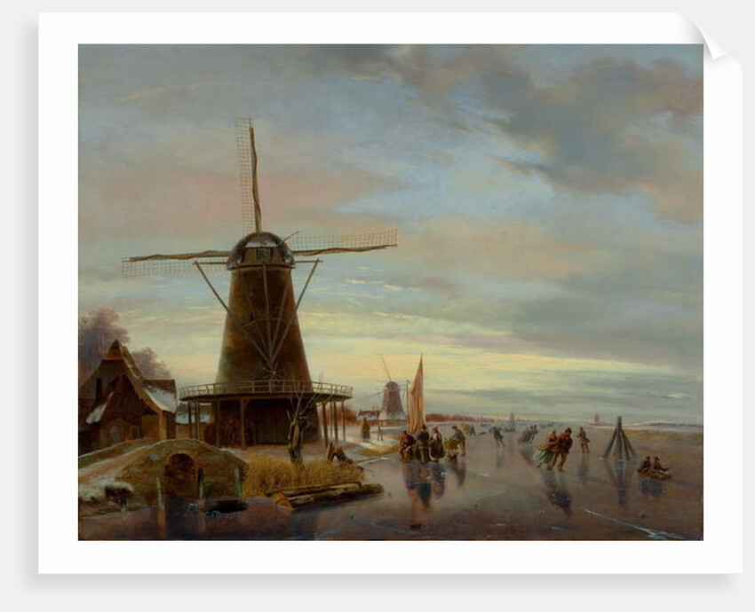 Skaters on a Frozen Waterway by Nicholas Jan Roosenboom