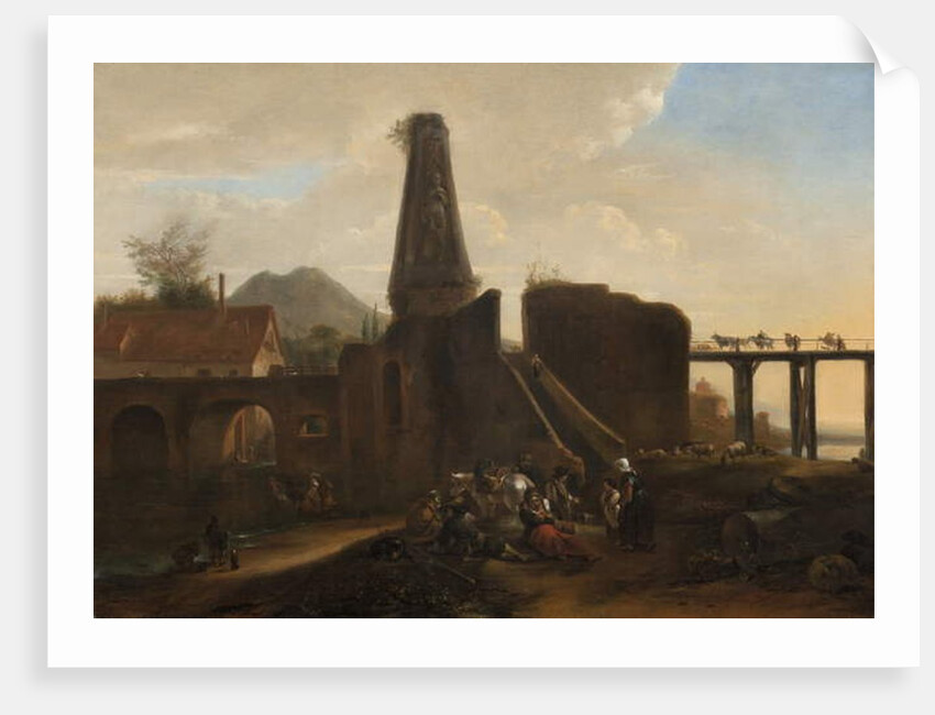 Travelers at Rest alongside Classical Ruins, 1663 by Hendrick Verschuring