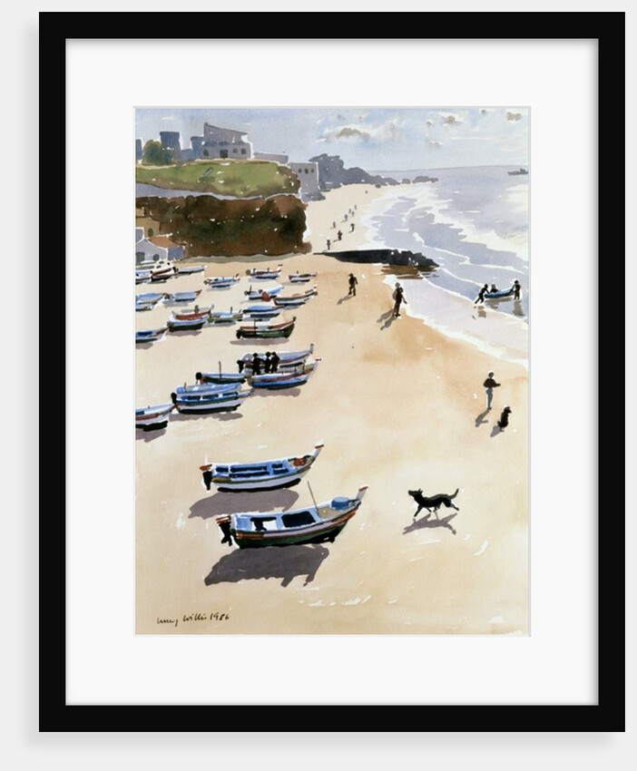 Boats on the Beach, 1986 by Lucy Willis