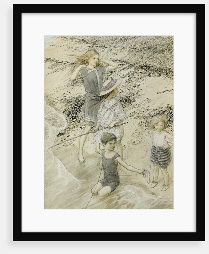 Four Children at the Seashore, 1910 by Arthur Rackham