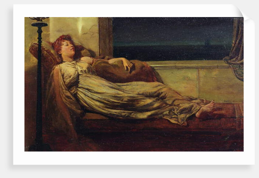 Classical Lady Reclining on a Chaise Longue by Frank Hobden