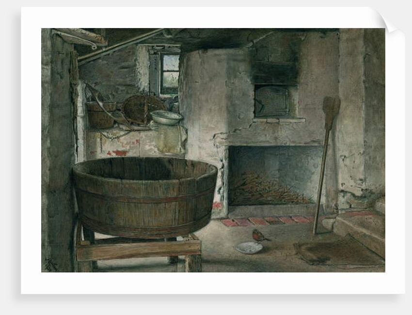 Cottage Interior with Robin, 1930 by Violet Linton