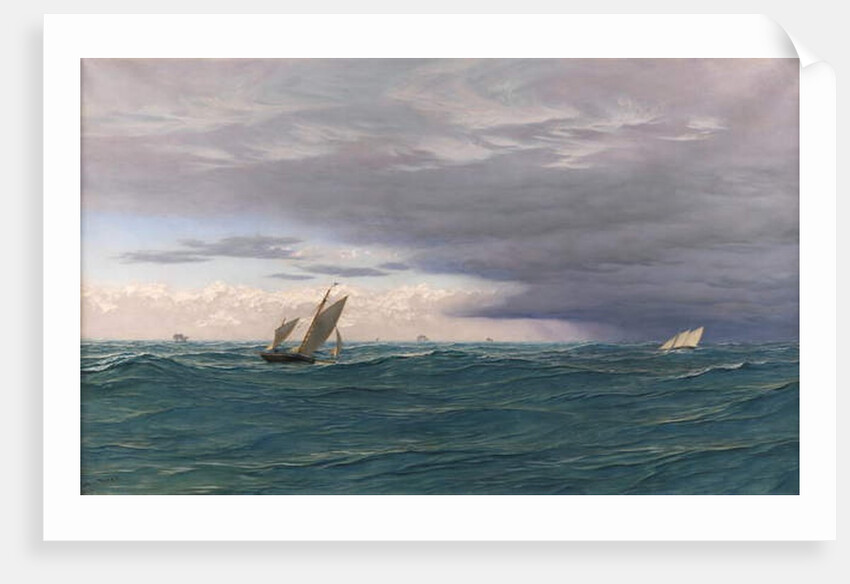 Yachts in a Seaway, Mediterranean, 1871 by John Brett