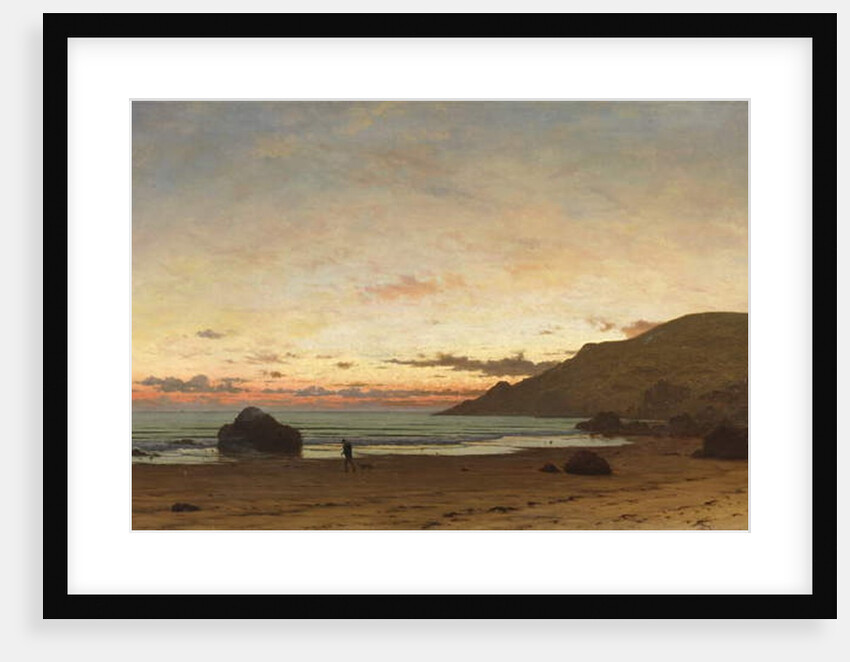 Coastal scene with a man and a dog, 1886 by Frederick William Meyer