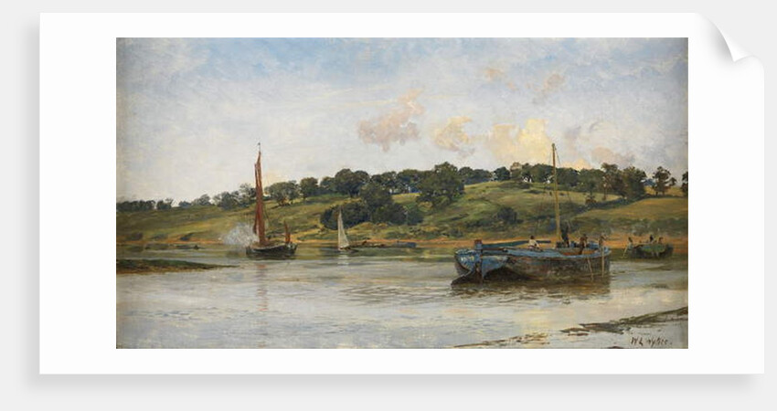 Barges on the Medway, 1977 by William Lionel Wyllie