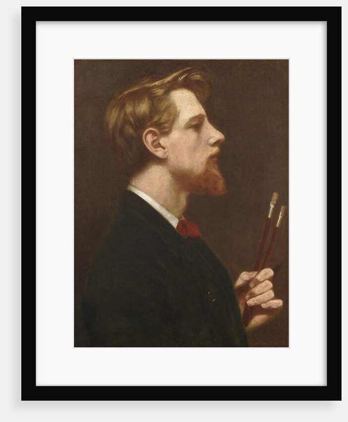 Self Portrait with Two Square Brushes, c.1880 by Thomas Cooper Gotch