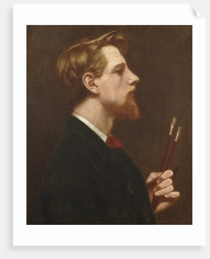 Self Portrait with Two Square Brushes, c.1880 by Thomas Cooper Gotch