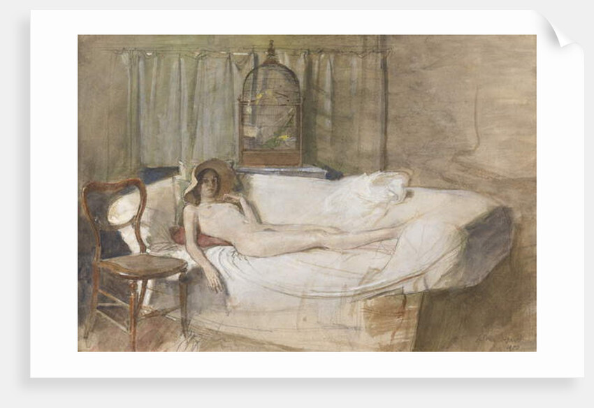 Nude on a Sofa, 1980 by John Ward