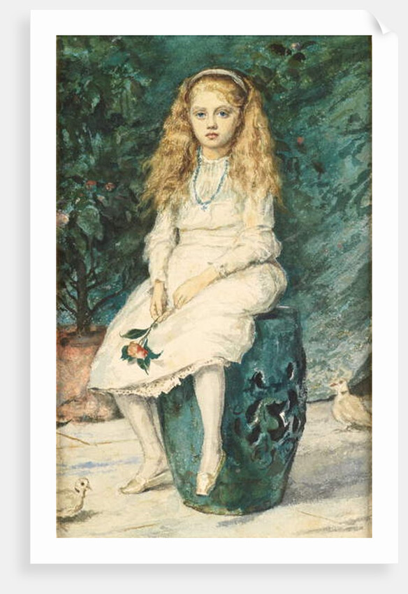 Portrait of Nina Lehmann, aged nine, after Millais by Wilhelm Auguste Rudolf Lehmann