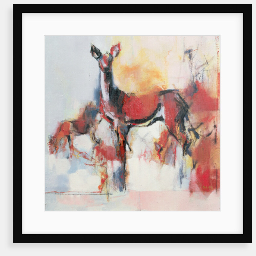 Hinds in winter, 1995 by Mark Adlington