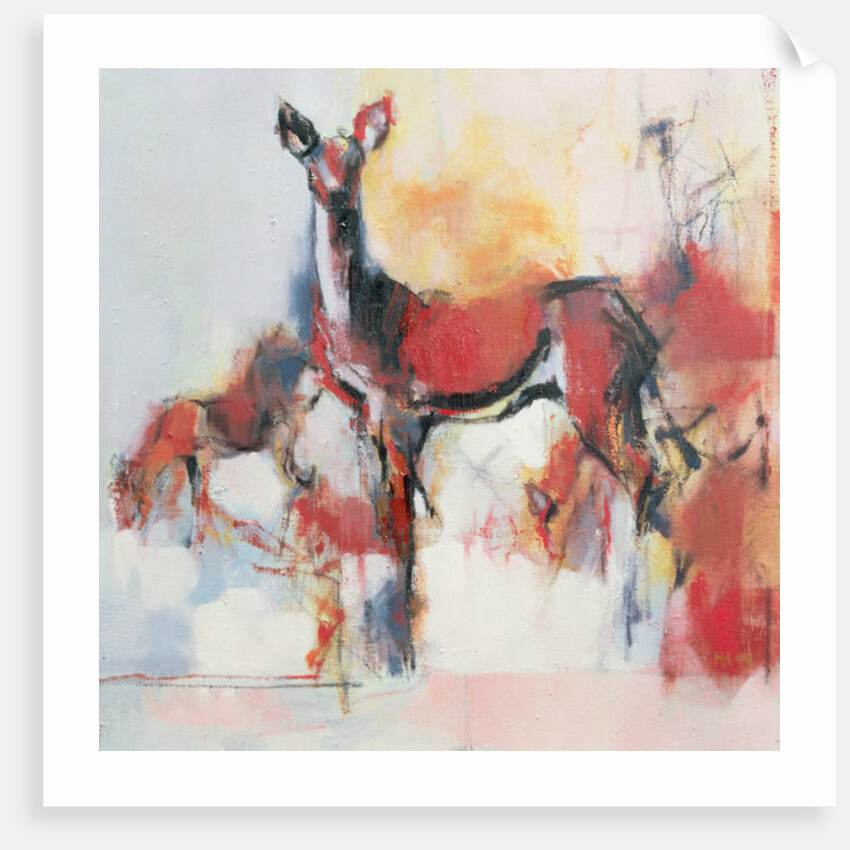 Hinds in winter, 1995 by Mark Adlington