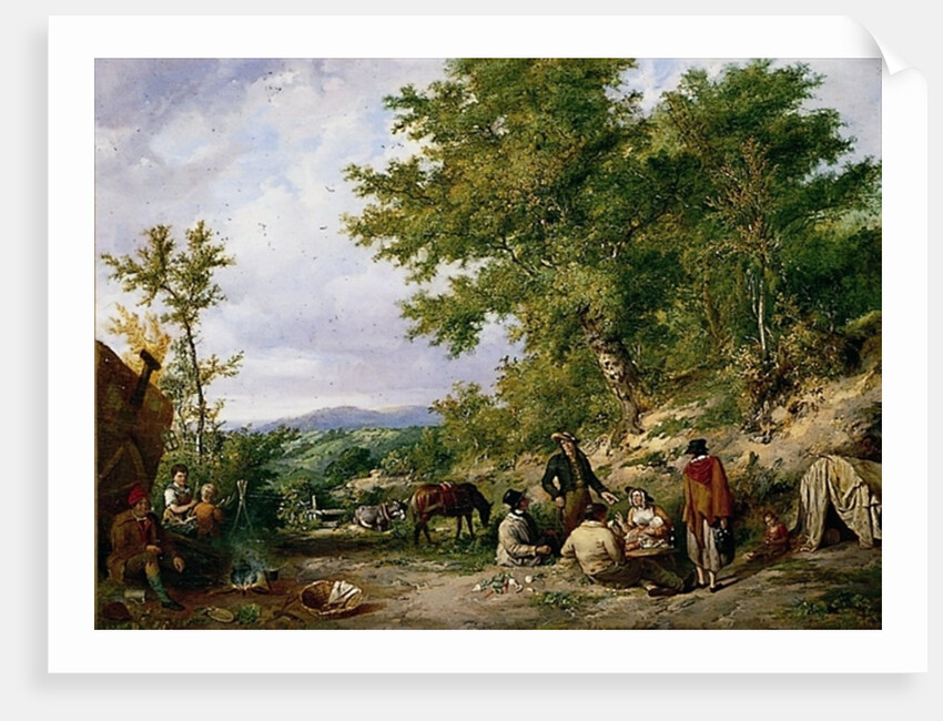 Country Lane with Gypsies by Thomas Sidney Cooper