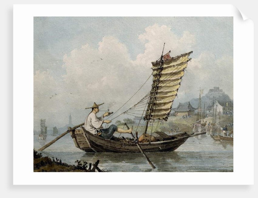 Chinese Sailor Smoking in his Junk, 1795 by William Alexander