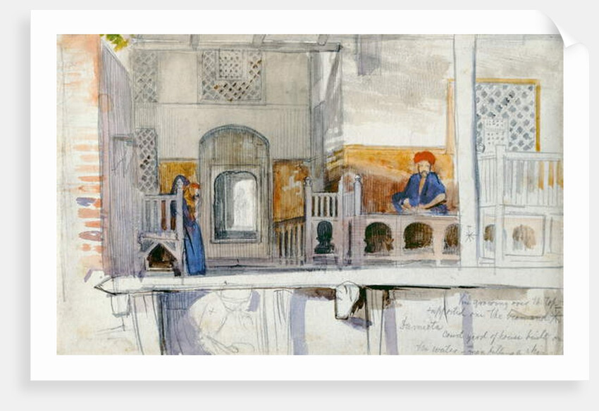 Courtyard of a House in Damietta Built over Water by William Holman Hunt