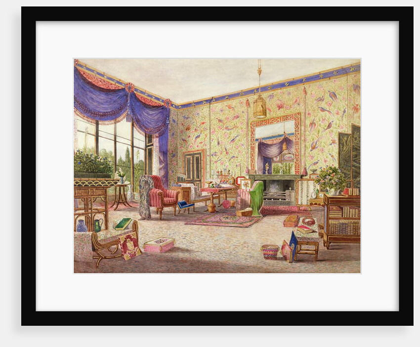 The Interior of the Chinese Drawing Room, Middleton Park, Oxfordshire, 1840 by William Alfred Delamotte