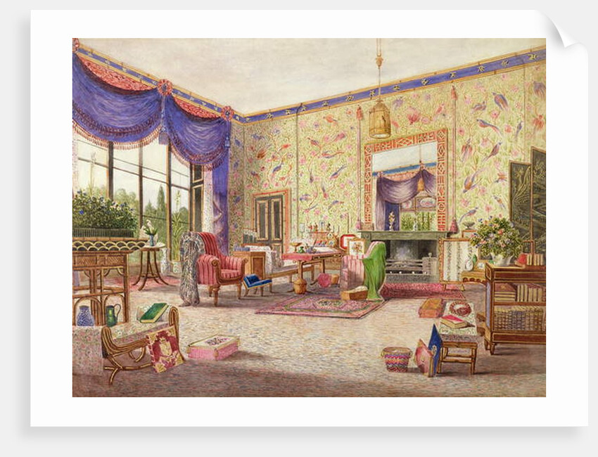 The Interior of the Chinese Drawing Room, Middleton Park, Oxfordshire, 1840 by William Alfred Delamotte