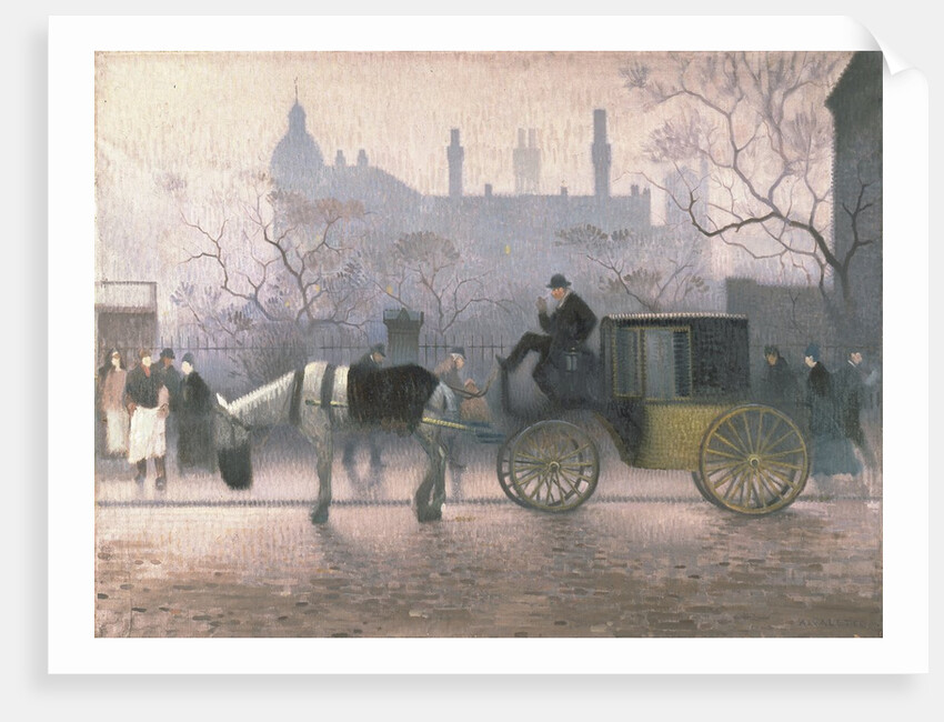 Old Cab at All Saints, Manchester, 1911 by Adolphe Valette