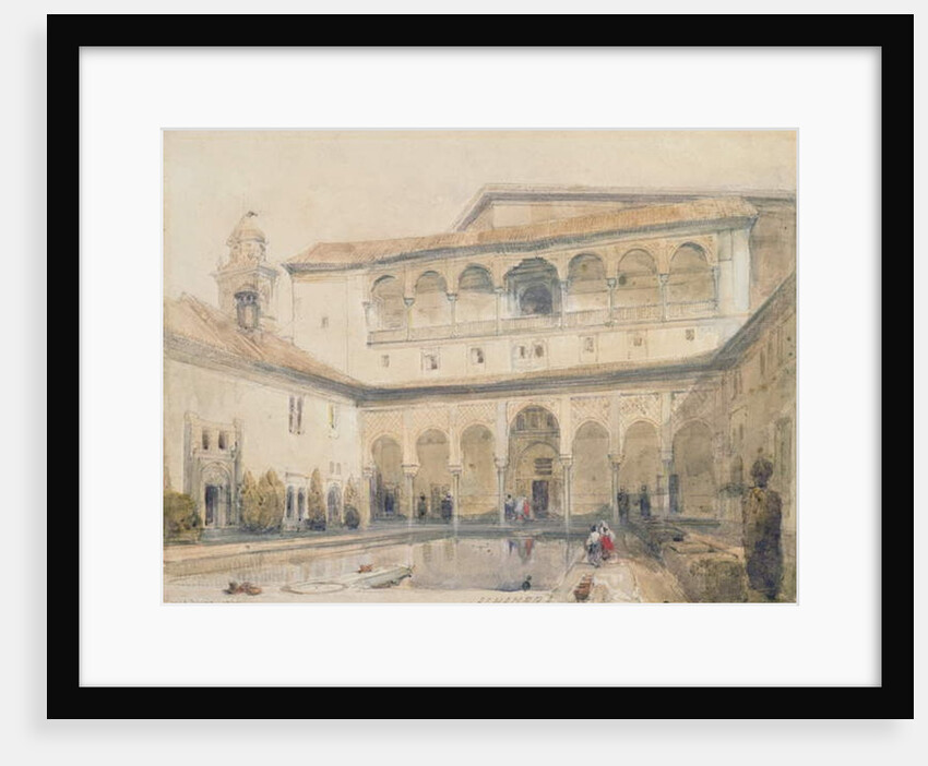 The Court of Myrtles, Alhambra 1833 by David Roberts