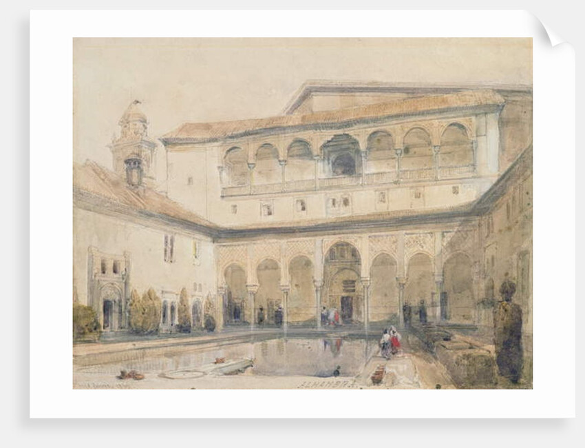The Court of Myrtles, Alhambra 1833 by David Roberts