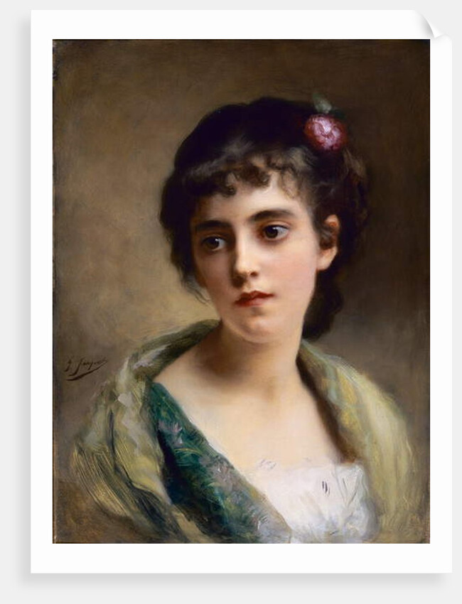 Head of a girl by Gustave Jacquet