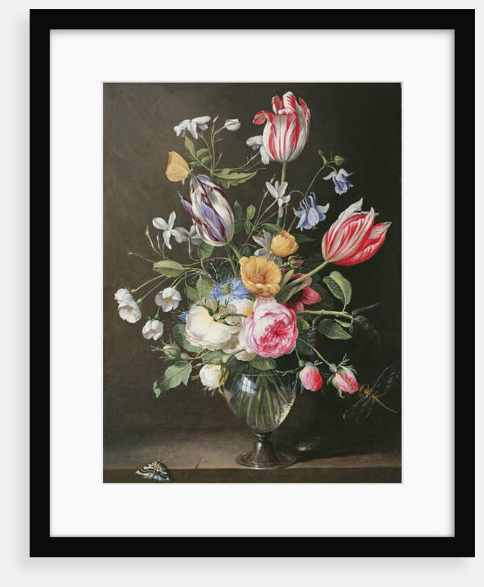 Flowers in a glass vase, 1663 by Johannes Antonius van der Baren