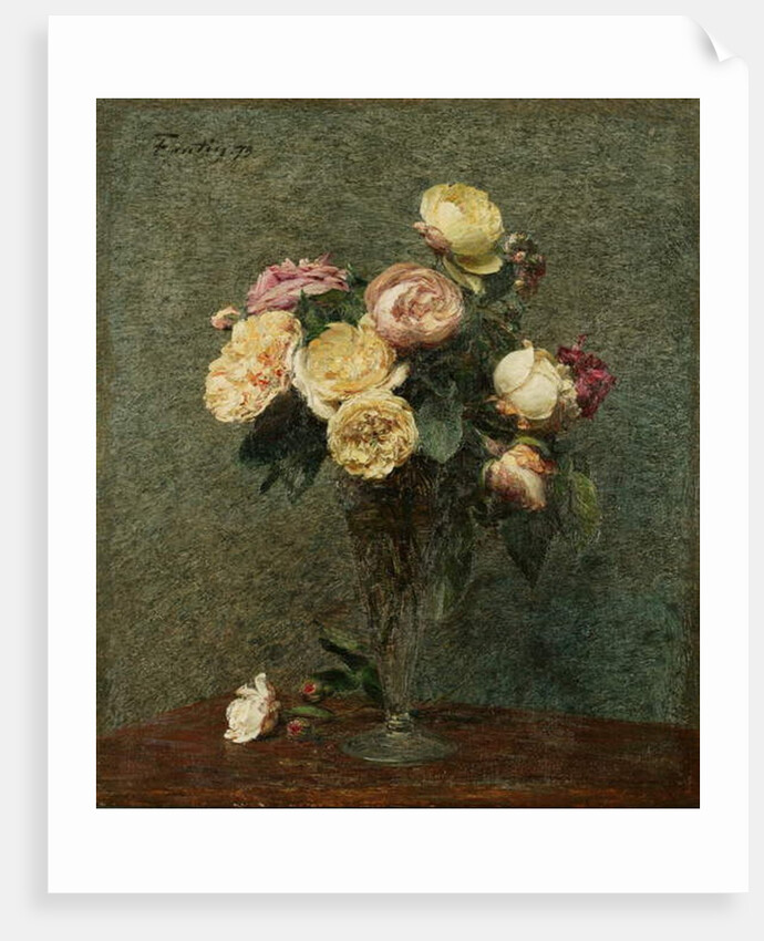 Still Life: Roses in a Glass Vase, 1879 by Ignace Henri Jean Fantin-Latour