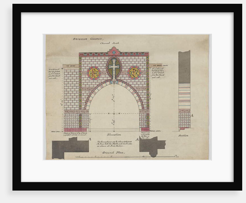 Design For Chancel Arch, Brigham Church, Cumberland, c.1876 by William Butterfield