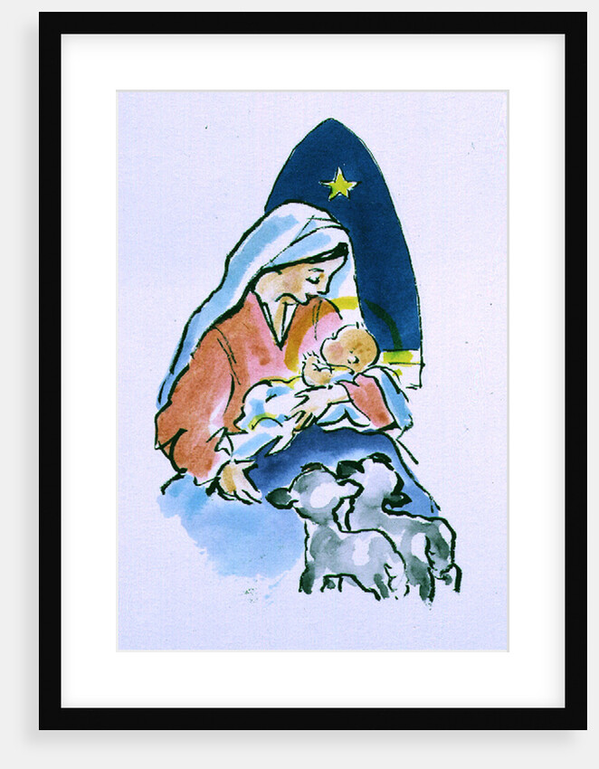 Madonna and Child with Lambs, 1996 by Diane Matthes