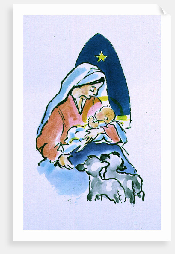 Madonna and Child with Lambs, 1996 by Diane Matthes