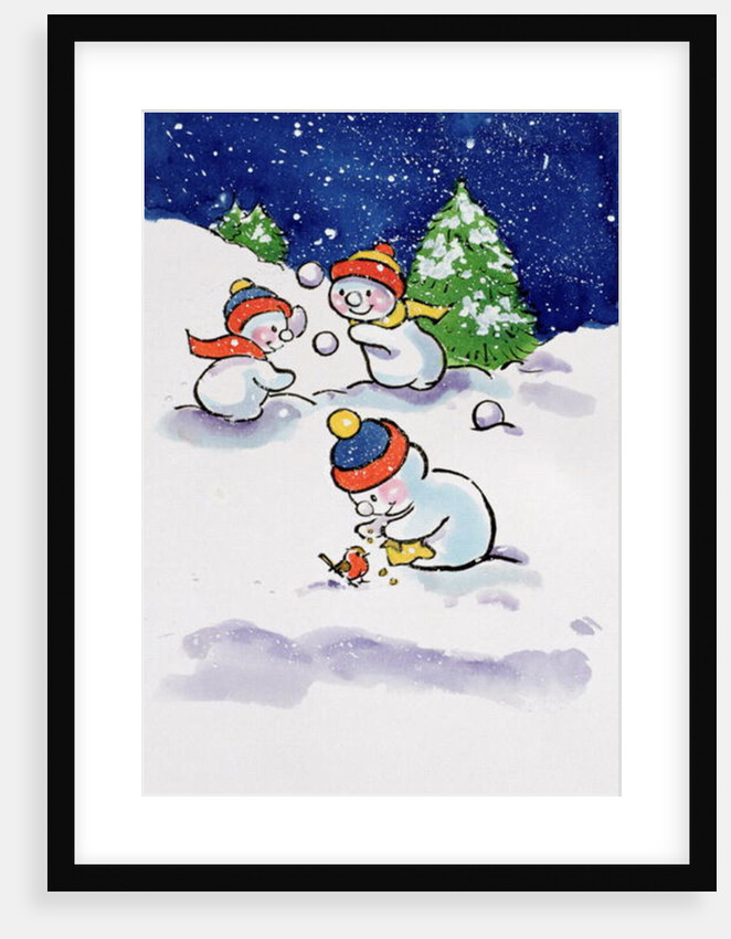 Little Snowmen Snowballing, 1996 by Diane Matthes