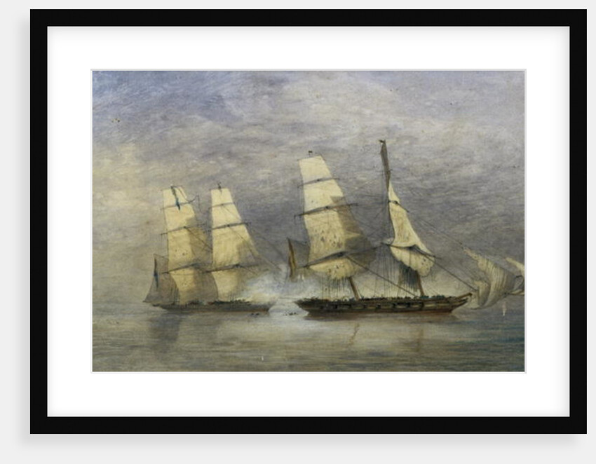 The 'Black Joke' Capturing the Spanish Slave Brig, 'Almirante' in the Bight of Benin, February 1st 1829 by Allan Duncan