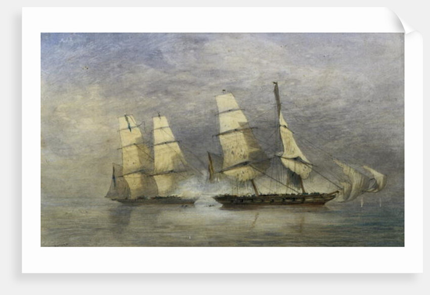 The 'Black Joke' Capturing the Spanish Slave Brig, 'Almirante' in the Bight of Benin, February 1st 1829 by Allan Duncan