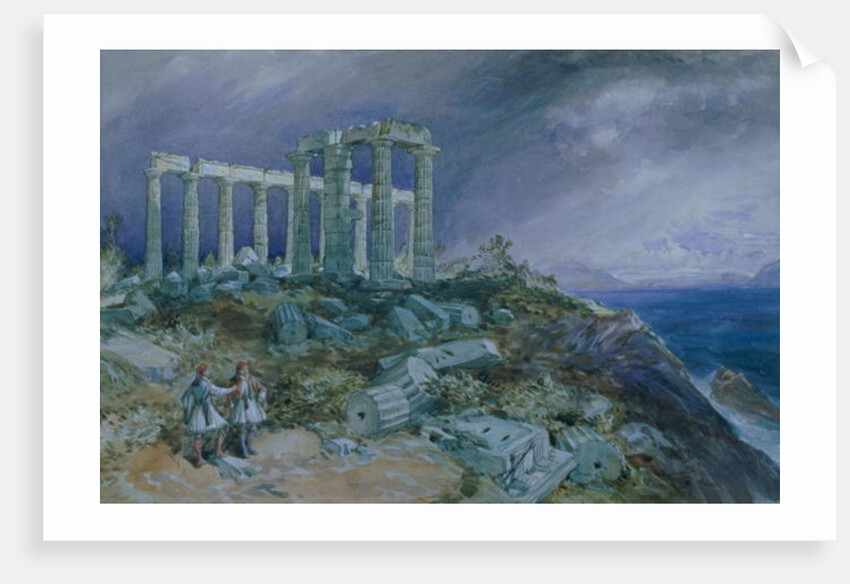 The Temple of Poseidon, Sunium, 1877 by William 'Crimea' Simpson