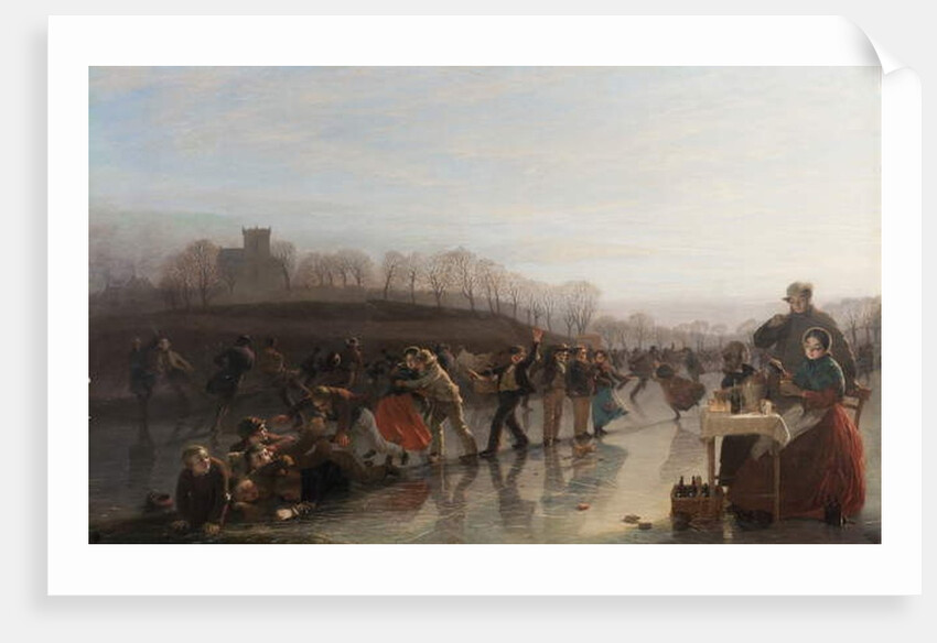 Sliding on Linlithgow Loch, 1858 by Charles Lees