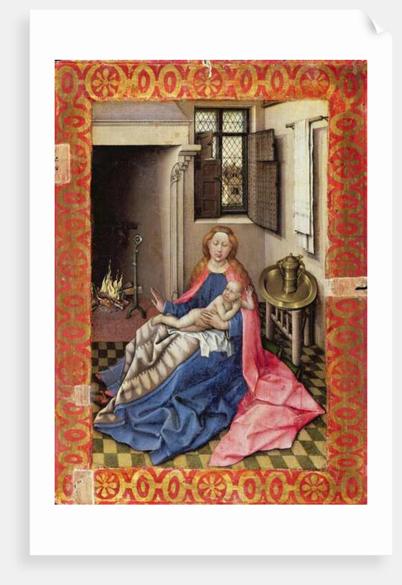 Madonna and Child Before a Fireplace by Master of Flemalle