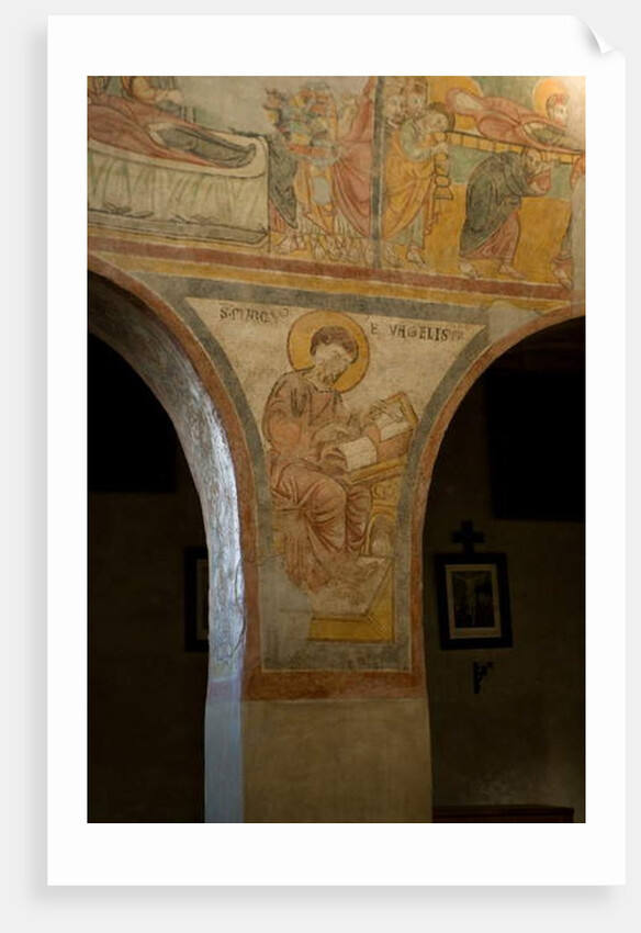 St. Mark writing the gospel by School Italian