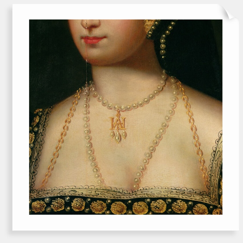 Detail from a portrait of Anne Boleyn c.1533 by English School