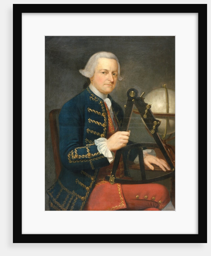 Portrait of a Gentleman Seafarer with a Hadley Quadrant on his knee by English School