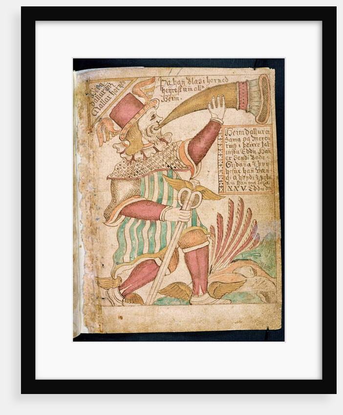 Heimdal Blowing his Horn before Ragnarok by Icelandic School