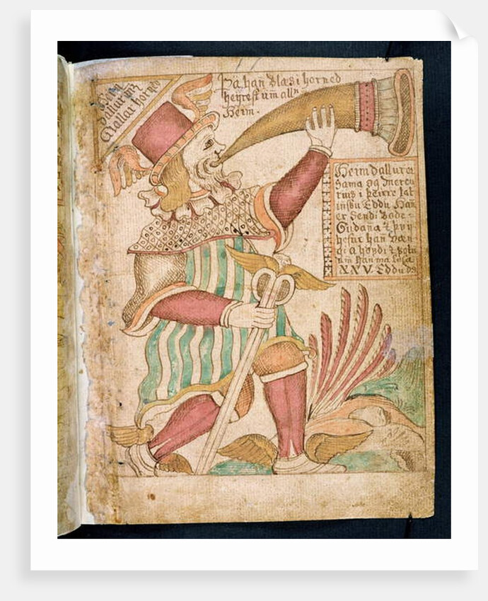 Heimdal Blowing his Horn before Ragnarok by Icelandic School