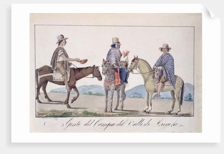 Gente, del Campo del valle de Bogota, c.1840 by Joseph Pio Dominguez