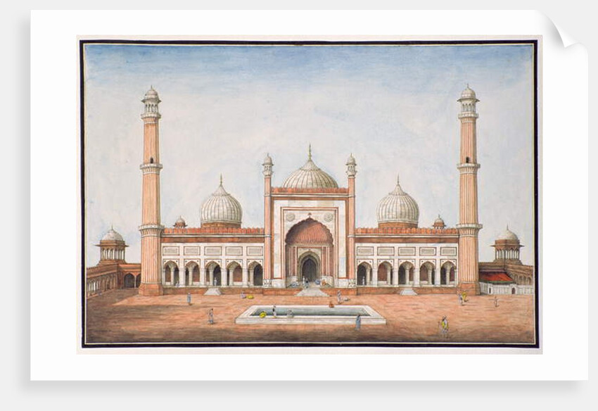 Jummah Musjeed, Delhi, c.1840 by Mazar or Mazhar Ali Khan