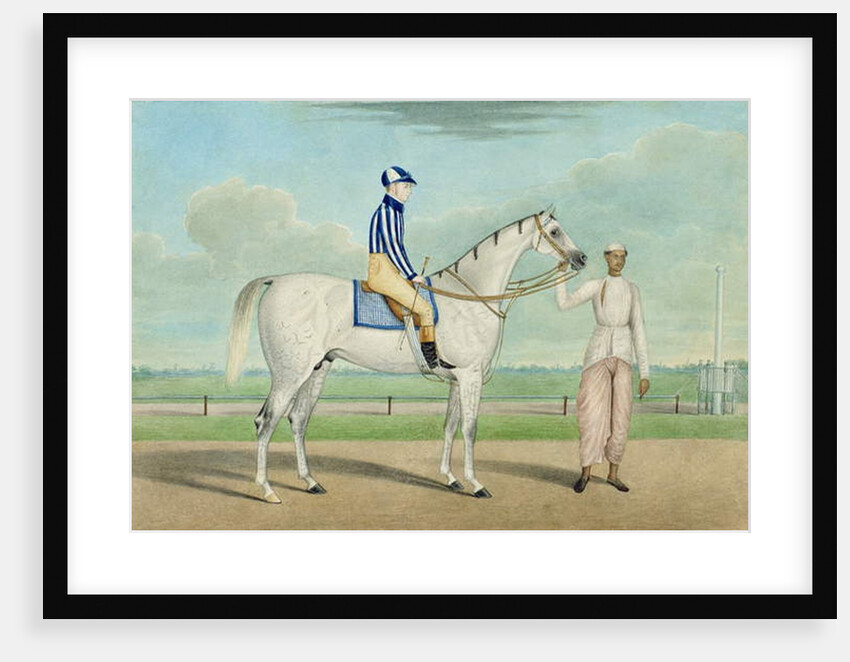 Racehorse with jockey up and groom, Calcutta by Shaik Muhammad Amir of Karraya