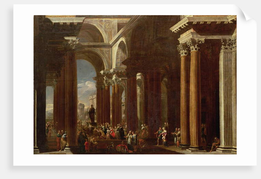 An Architectural Capriccio with a Roman Sacrifice by V. & Gargiulo D. Codazzi