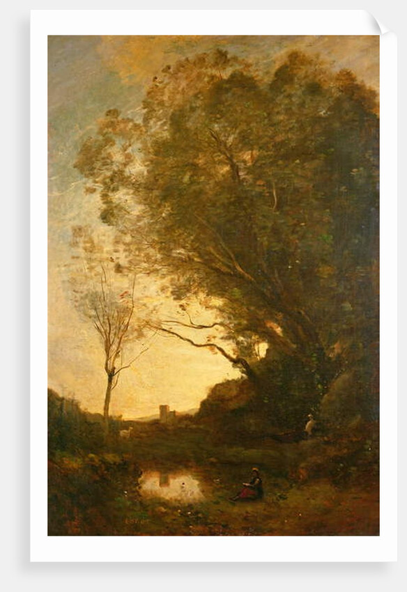 The Evening by Jean Baptiste Camille Corot