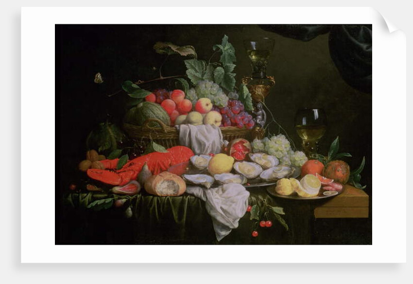 Still Life with Lemon, Oysters, Lobster and Fruit, 1658 by Joris van Son