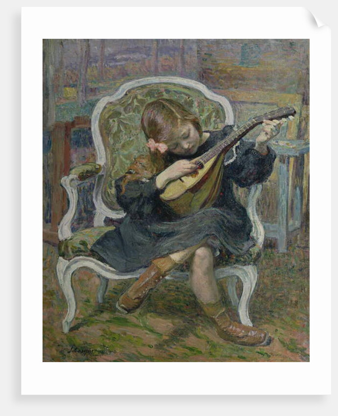 Girl Playing a Mandolin by Henri Lebasque
