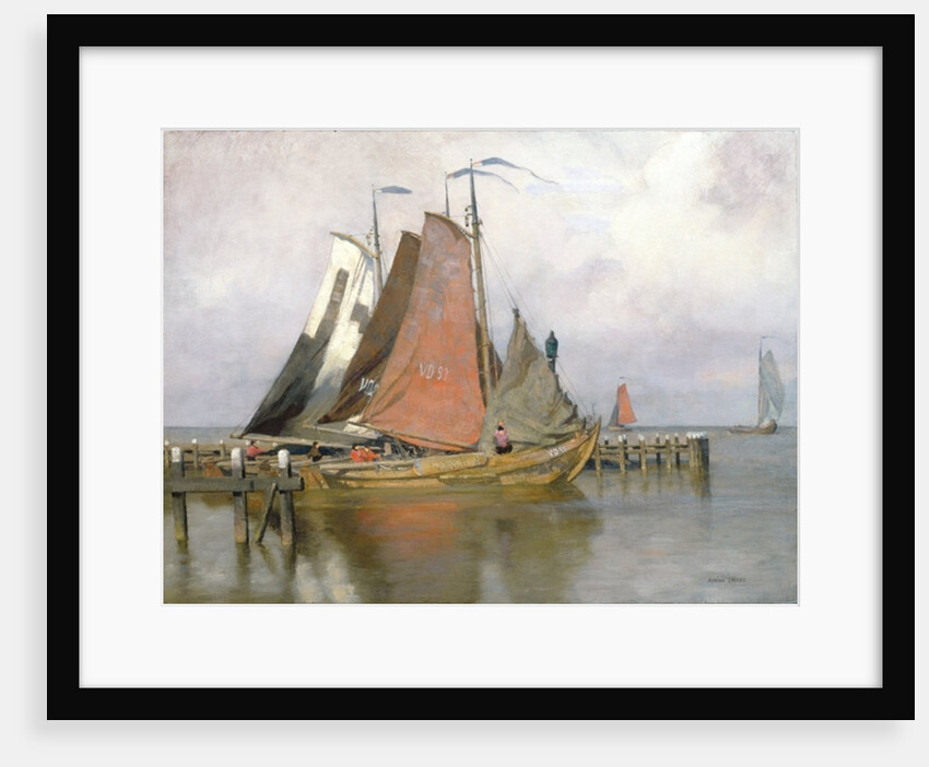 Fishing boats leaving Zuyderzee Port, 1899 by Adrian Scott Stokes