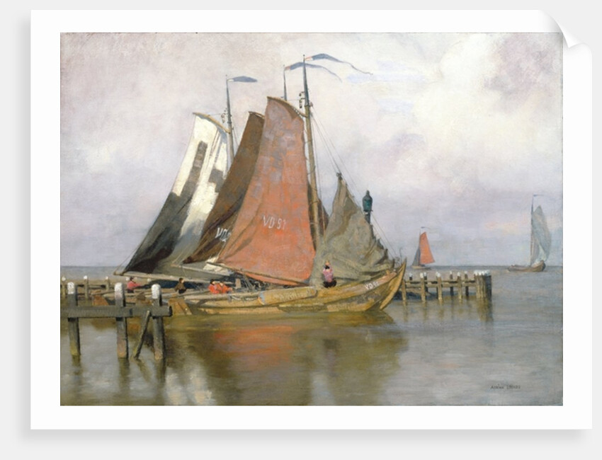 Fishing boats leaving Zuyderzee Port, 1899 by Adrian Scott Stokes
