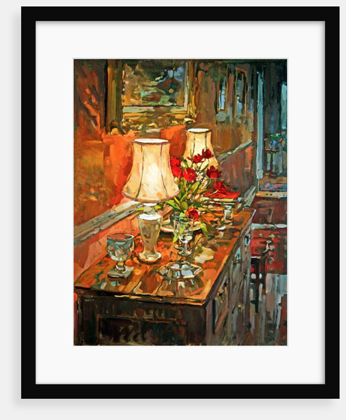 Lamp and Tulips by Susan Ryder